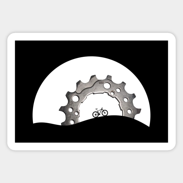 Mountain Bike Chain Ring Setting Sun Sticker by NeddyBetty